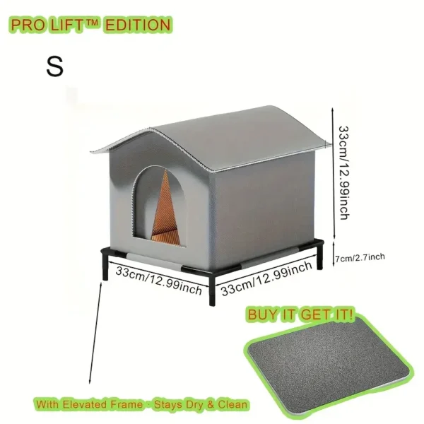 Outdoor Cat House with Stand Insulated Foam Shelter