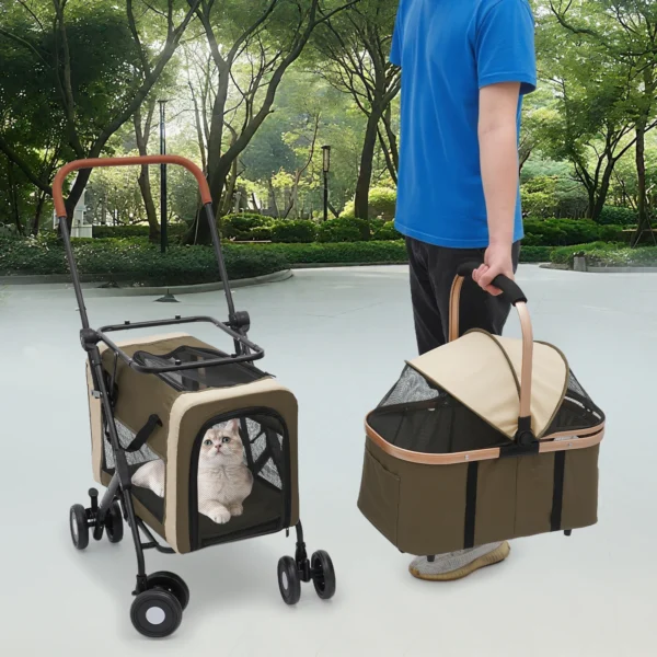 Double Decker Pet Stroller for 2 Cats or Small Dogs